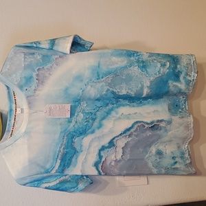 Blue marble print tee